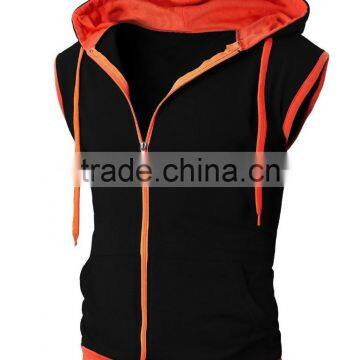 fitness women and mens sleeveless hoodie men summer coat fitted tracksuit with cap