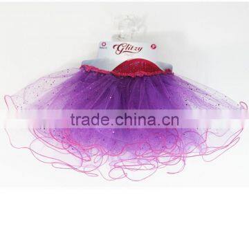 Wholesale 3 layers purple tutu skirt baby girls fairy tutu for crafts ballet tutu