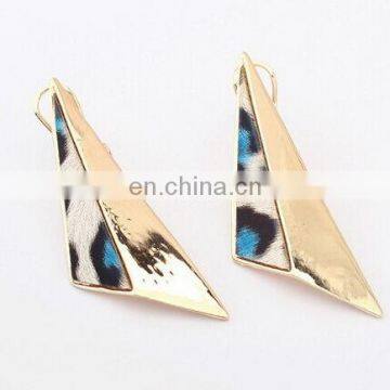 Fashion Latest Design Sexy Leopard Geometric Triangle Women's Alloy Earring