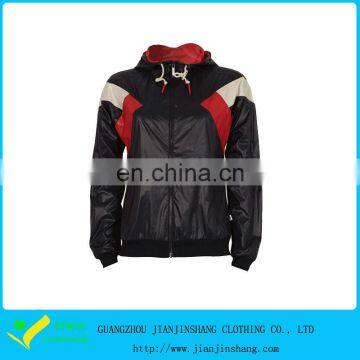 Contrast Color 100% Nylon Zipped Hoodies Nylon Outdoor Sports Jackets