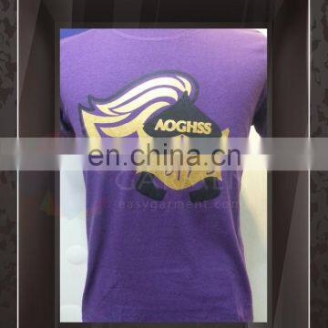 Tailor made Fashionable Silk Screen Printing adult Round Neck Short Sleeves Tee Shirt