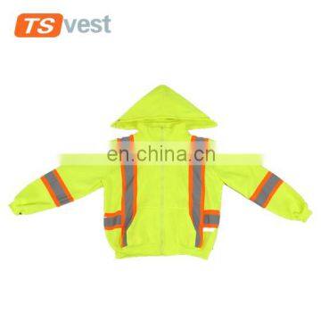 Hi vis soft wearing reflective safety coat made-in polar fleece