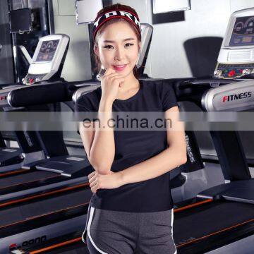 2017 New Design Fashion Slim Fit Gym Fitness Blank Dry Fit Women t Shirt