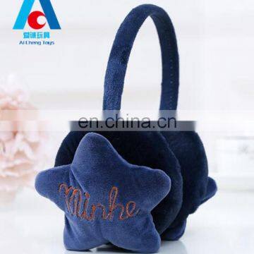 Lovely keep warm star shaped plush earmuffs custom any design earmuffs