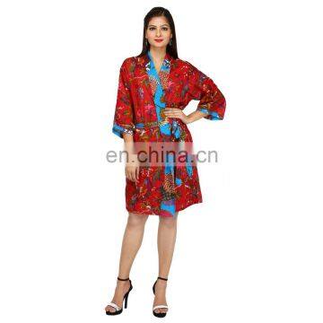 Women's Cotton Boho Bath Robe Housecoat Dressing Gown Dress Bathrobe Indian Kaftan