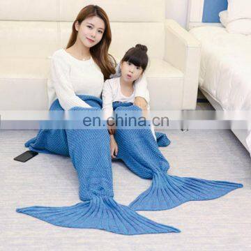 Women acrylic sleeping bag children mermaid tail blanket