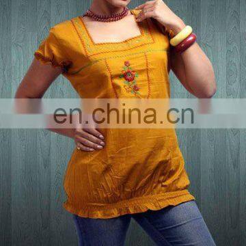 Cotton Kurtis Mustard Cotton Kurtis