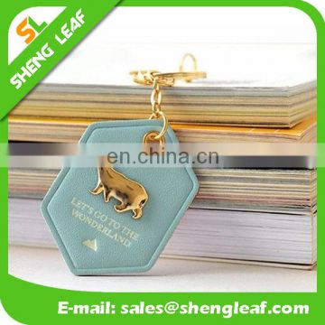 Various shapes and animal design beautiful leather keychains for ladys