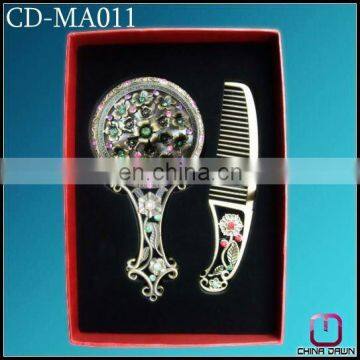 new promotion gift ladies comb mirror with crystal CD-MA011