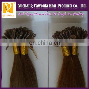 High quality products pre-bonded flat tip fusion hair remy human hair