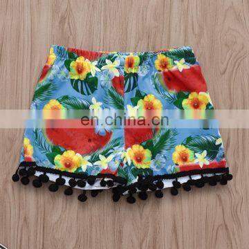 2019 New Summer Outfits "SUMMER" Print Black Girls Tassel Vest Tops & FLORAL Full Print Shorts 2pc Set 0-4years photo-6