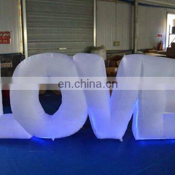 Inflatable Letter LOVE White Fabric Lighted Inflatable LED Tube Decoration for Wedding Party photo-4