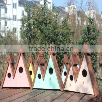 Unique double design customized solid wood bird houses outdoor