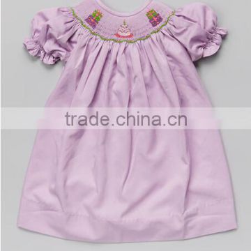 Whoelsale children embroidered smock dress