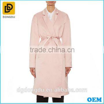 2016 new fashion pink thin european trench coat