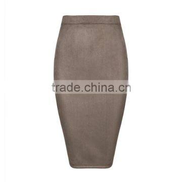 Summer dress wholesale 2015 new suede Bodycon Stretch black wine gray midi women evening party skirts Bandage Bodycon Women Wear