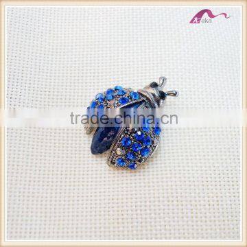 Fashion Custom Made Crystal Lady Beetle Brooches For Mens Suits