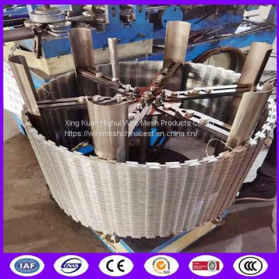 Garden Barbed Coil Razor Barb Wire Helical Wire Roll Galvanized Steel