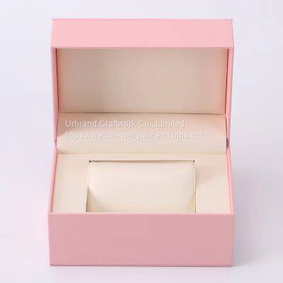 High Grade PU Watch Box Wooden Ring Necklace Pendant Set Box Jewelry Display Box photo-5