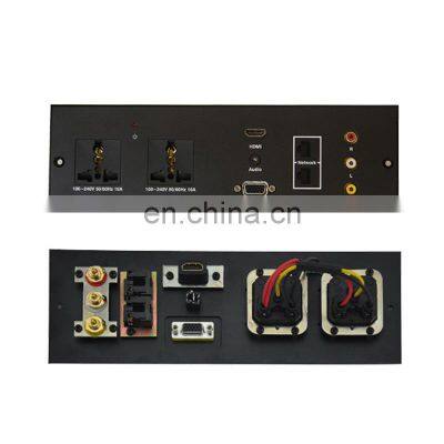 JS-WP301 Hotel Power+AV+VGA+RJ45+RJ11+AC Power Aluminium Power Wall Plate