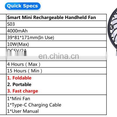 Portable Pocket Size Handheld USB Rechargeable Mini Fan photo-2