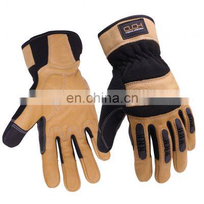 HANDLANDY General Purpose Goatskin Wood Working Construction Farm Yard Auto Work Leather Driver Gloves
