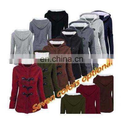 Wholesale customized women's fallwinter long section long sleeve hooded zipper cardigan jacket jacket casual sports running wear