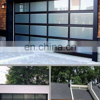 Canada Industrial Sectional Electric Automatic Low-E Glass Aluminum Garage Door With Motor
