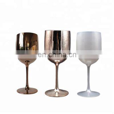 Dishwasher Safe Polycarbonate Drinking Golden Color Plastic Stemware Cup photo-3