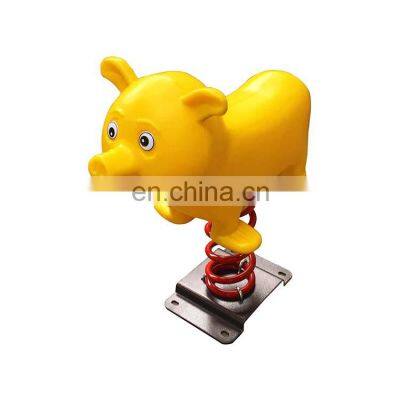 Kids Cartoon Ride on Toy Outdoor Playground Equipment Blue Plane Plastic Spring Rocking Horse for Sale photo-2