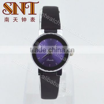 Fashion lady watch quartz watch with slim leather strap