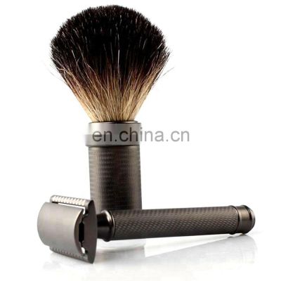 Men's Shaving Set Metal Razor & Shaving Brush