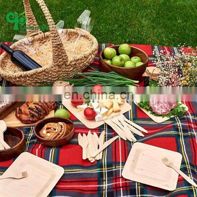 Yada Manufacturer Ecofriendly Cutlery 185mm Disposable Birch Dessert Wooden Knives Forks Spoons Degradable Tableware photo-5