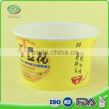 Lightweight eco-friendly hot food disposable paper soup cup with lid