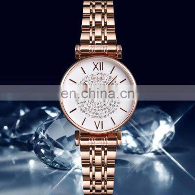 New Arrival Skmei 1533 rose gold luxury watch women custom logo waterproof wristwatch for lady