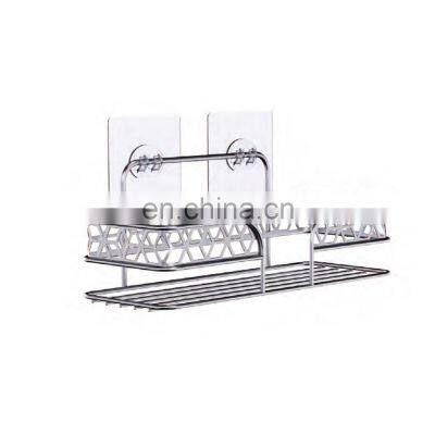 Bathroom Storage Iron Wire Rack Black Electrophoresis Suction PS Box photo-2