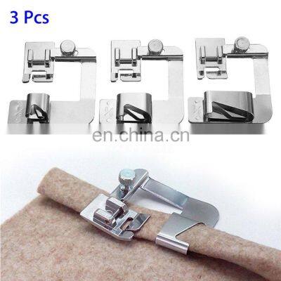 3pcs/set Domestic Sewing Machine Foot Presser Foot Rolled Hem Feet For Brother Singer Sewing Accessories