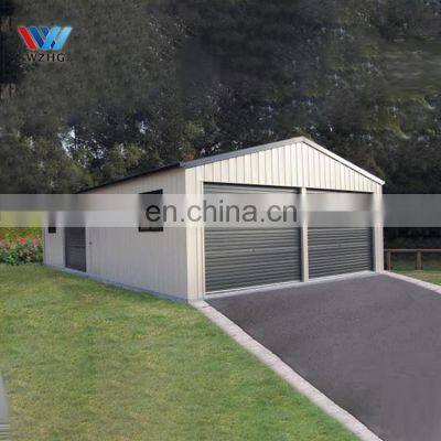 36M2 Prefab White Gray Color 2 Cars Metal Garage Carport , 81M2 Color Steel Garden Sheds Steel Structure 3 Cars Garage photo-5