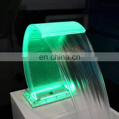 Factory Price Outdoor Garden Water Fountain Piscine Acrylic Water Descent Led Light Pool Waterfall For Sale