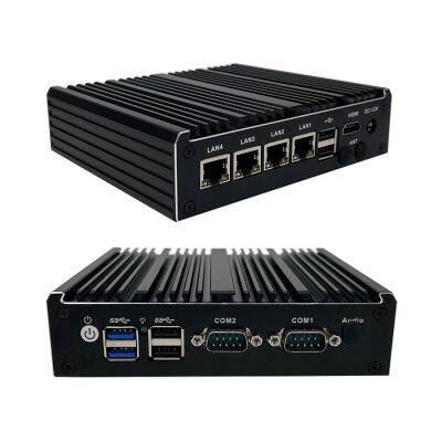 Mini box pc Industrial PC with Intel Celeron J4125 CPU 2x COM 4x GbE LAN 6x USB