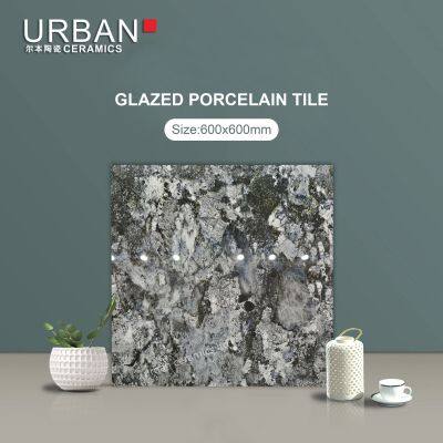 Luxury Hotel Golded 600X600mm Ceramic Non Slip Glazed Rustic Porcelain Floor Wall Tile