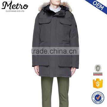 OEM men long duck down coat winter lightweight down jacket