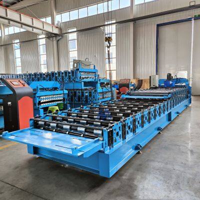 Hot Selling Single Double Three Layer Customized Shapes Corrugated Roof Sheet Making Tile Pressing Machine Making Roofing Sheet photo-4