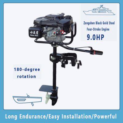 Efficient and stable matching of high-power outboard motors with propellers for small fishing boats and tiller-steered vessels.
