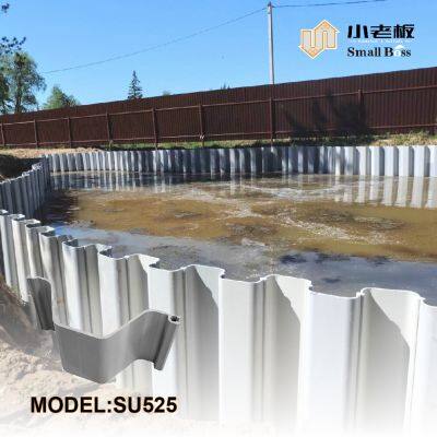 Pilhas de Placa de PVC Modulares, Pilhas de Placa de Vinil Plástico para Suporte de Fundação, Pilhas de Placa Tipo U SU525