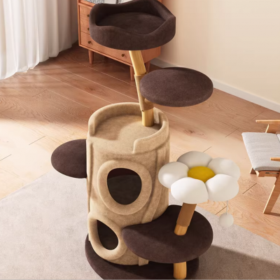 Modern Eco-Friendly Reusable Multi-Layer Cat Tree with Reinforced Base for Large Cats