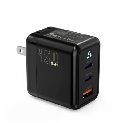 Cargador GaN USB-C de 65W con enchufe europeo. Adaptador de carga rápida. Cargador de pared de carga rápida USB-C PD de 65W. Adaptador de alimentación para Macbook Pro