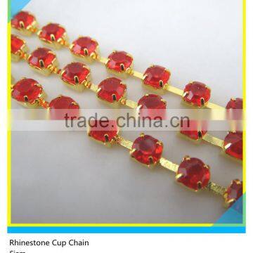 Decoration Strass Roll Rhinestone Strip Empty Glass Crystal Rhinestone Cup Chain for Garment Decoration