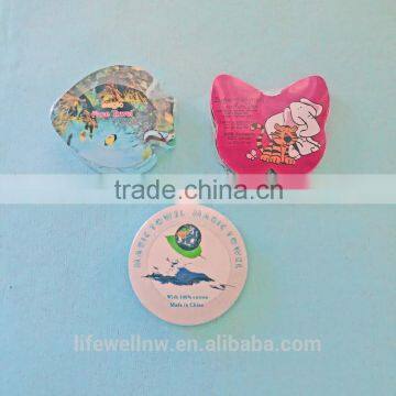 Mini Disposabale Viscose Magic Tablet 100% Rayon Compressed Tissue for Water Absorbing Wiping off Cleansing