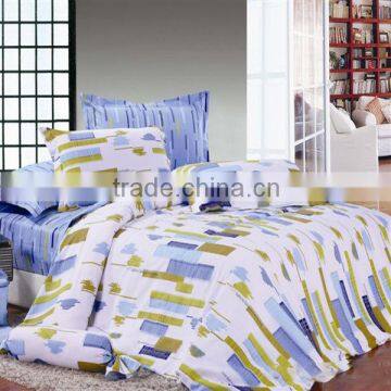 Pigment Print Geometry Bedding Cotton Duvet Cover Bed Set